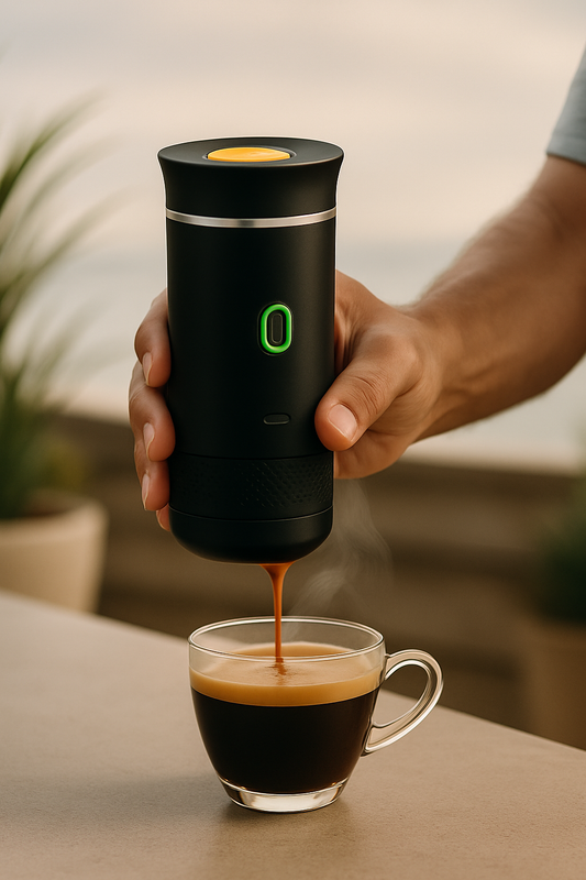 Cafetière Nomade 3 en 1 — Un Expresso Parfait Partout, à Tout Moment